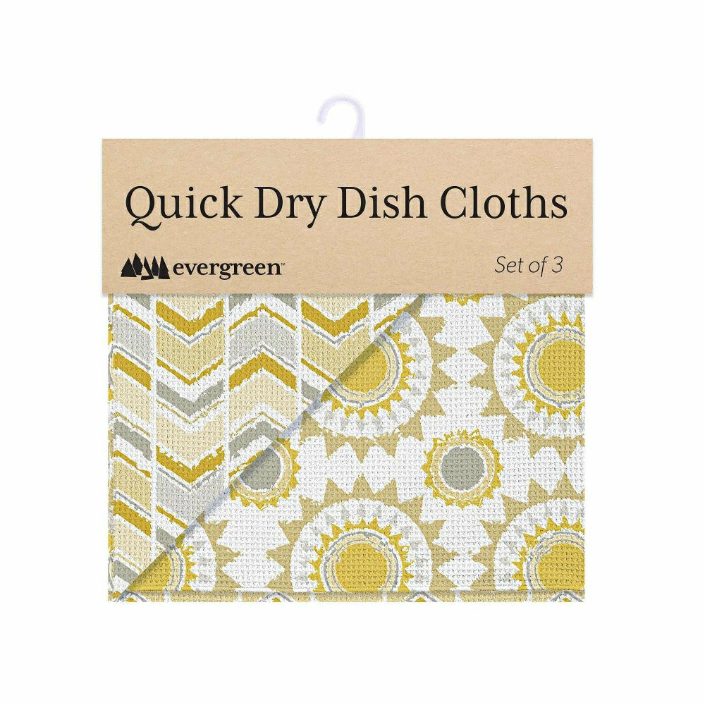 Sunrays Quick Dry Dish Cloth, Set of 3, 10" x 10" | Plow & Hearth