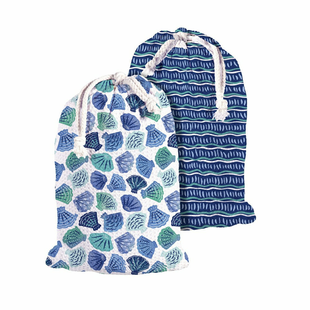 Seaside Retreat Towel Quick Dry Waffle Weave with Matching Carrying Ca | Plow & Hearth