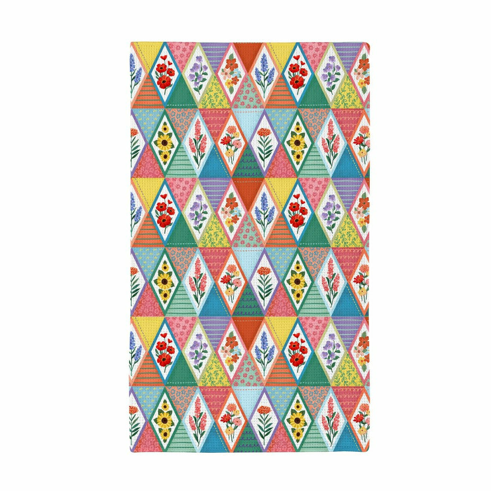 Cottage Garden Kitchen Towel Quick Dry Waffle Weave Double-Sided, 30"L | Plow & Hearth