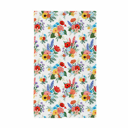 Cottage Garden Kitchen Towel Quick Dry Waffle Weave Double-Sided, 30"L | Plow & Hearth