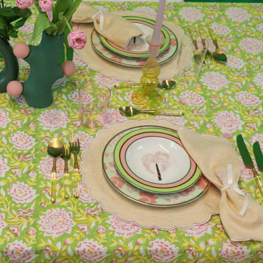 Viviana Venetia Blooms Organic Cotton Tablecloth | Plow & Hearth
