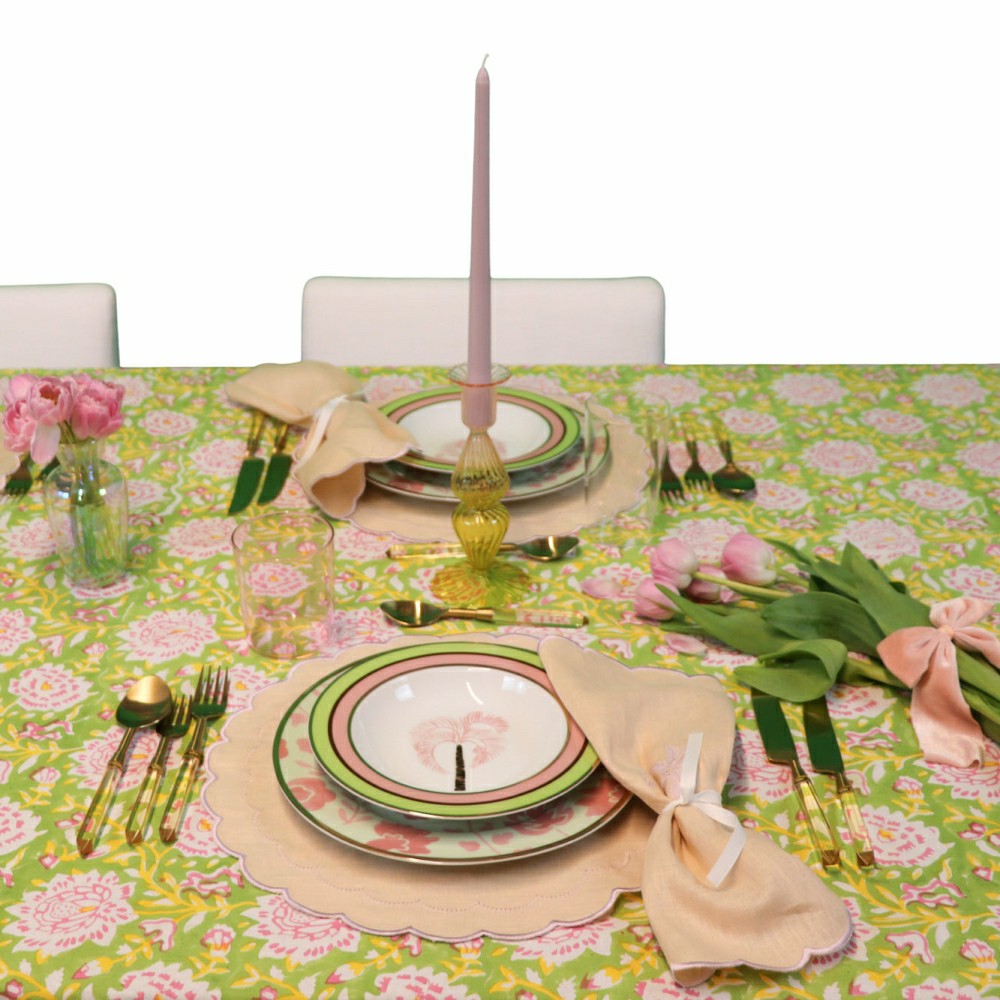 Viviana Venetia Blooms Organic Cotton Tablecloth | Plow & Hearth