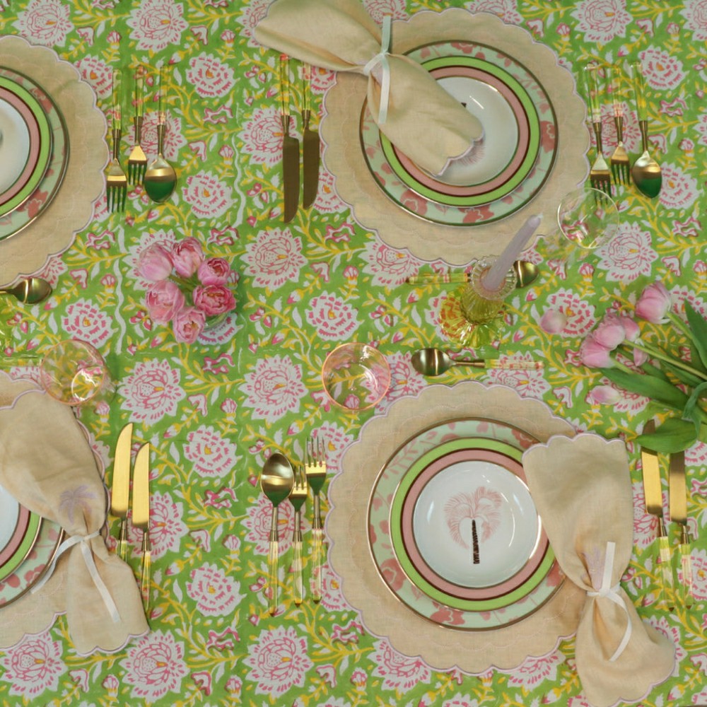 Viviana Venetia Blooms Organic Cotton Tablecloth | Plow & Hearth