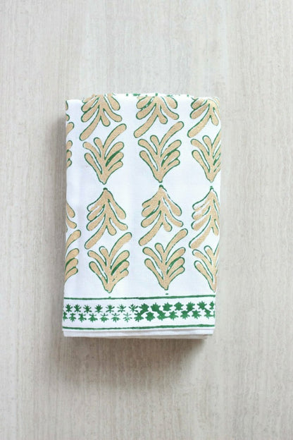 Evergreen & Gold Palmetto Tablecloth | Plow & Hearth