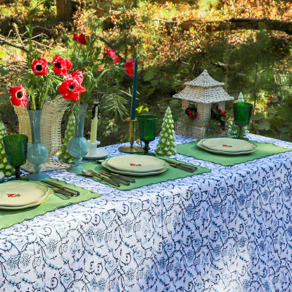 Eleanor Royal Blue Tablecloth | Plow & Hearth