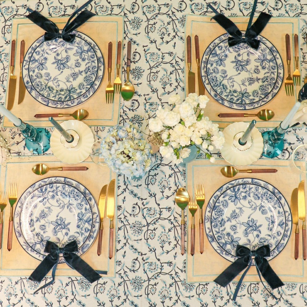 Eleanor Royal Blue Tablecloth | Plow & Hearth