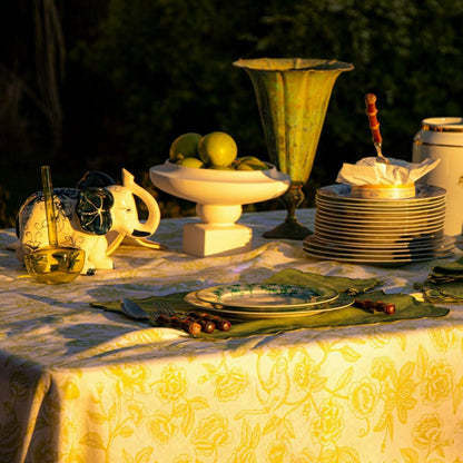 Ivory Flora Parlour Tablecloth | Plow & Hearth