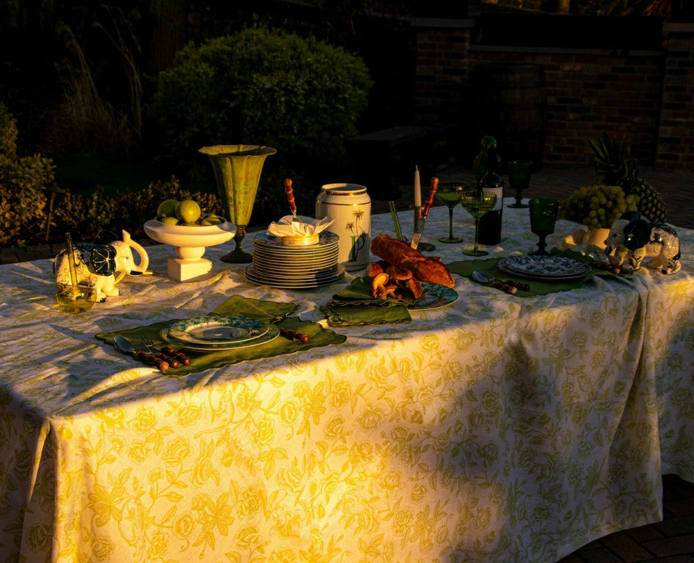 Ivory Flora Parlour Tablecloth | Plow & Hearth