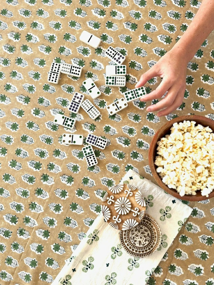 Table Throw (Ivory) - Poinsettia - Midnight, Chai, & Sage | Plow & Hearth