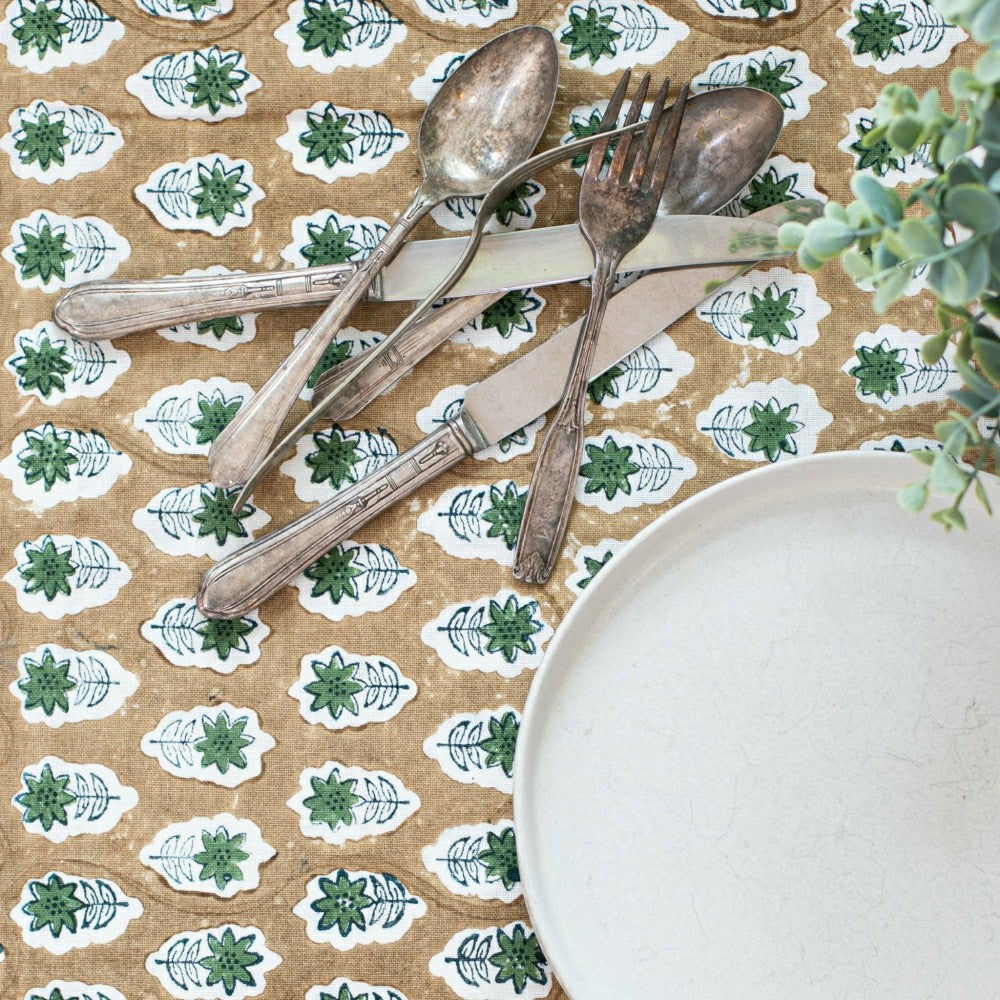 Table Throw (Ivory) - Poinsettia - Midnight, Chai, & Sage | Plow & Hearth