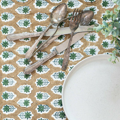 Table Throw (Ivory) - Poinsettia - Midnight, Chai, & Sage | Plow & Hearth
