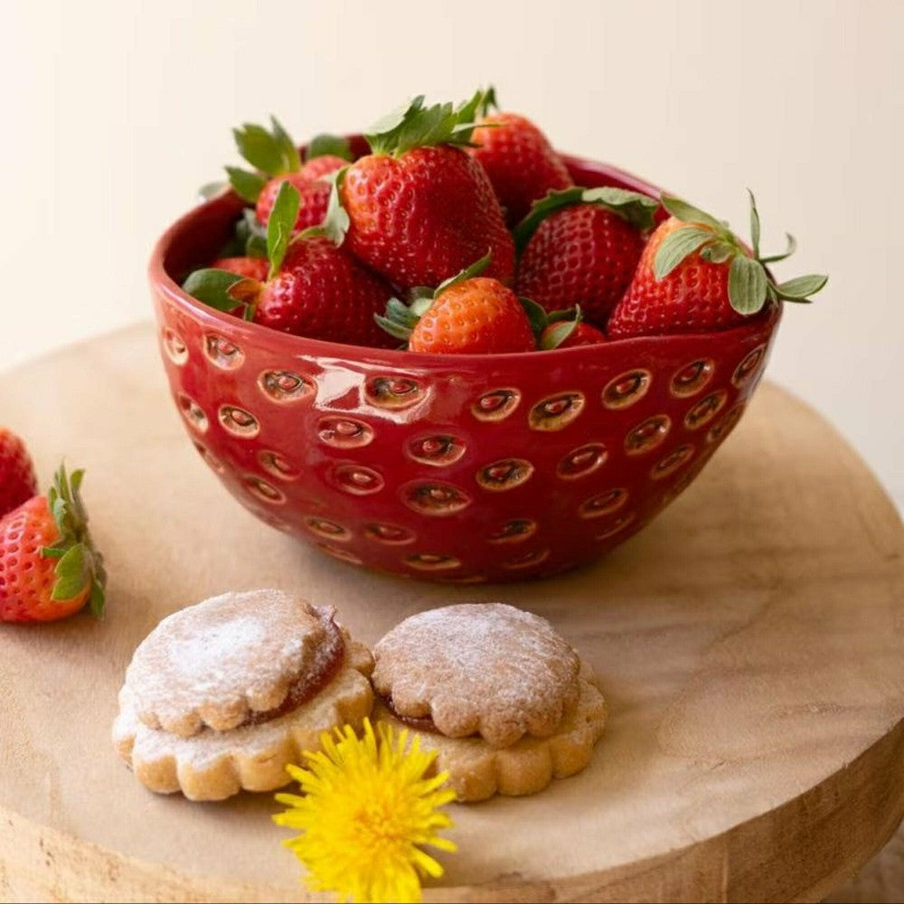 Ceramic Strawberry Bowl | Plow & Hearth