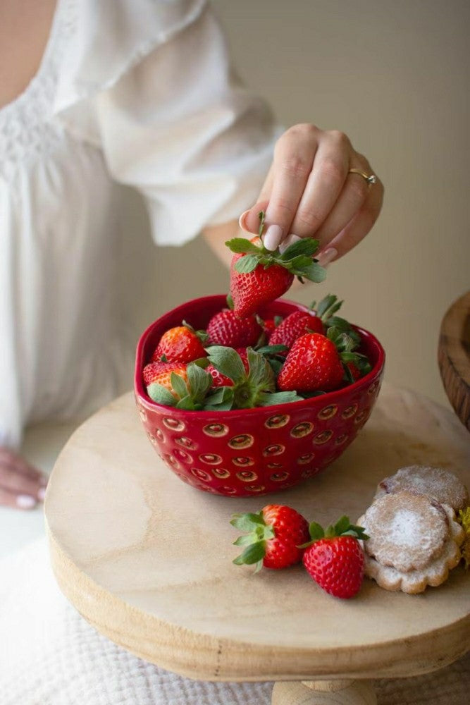 Ceramic Strawberry Bowl | Plow & Hearth