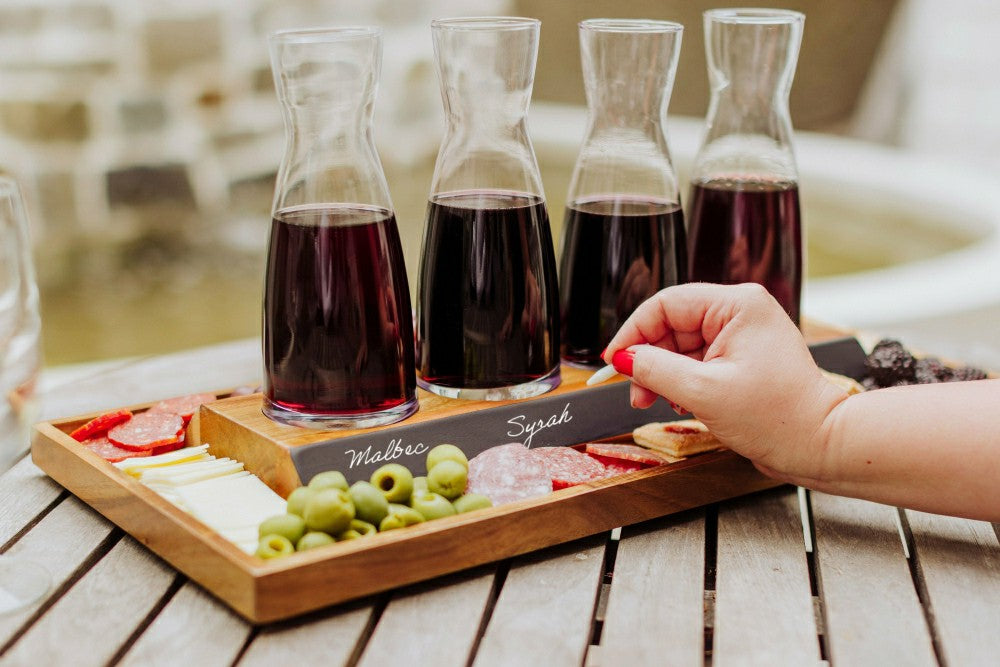 Cava Wine Tasting Kit with 4 Glass Carafes | Plow & Hearth
