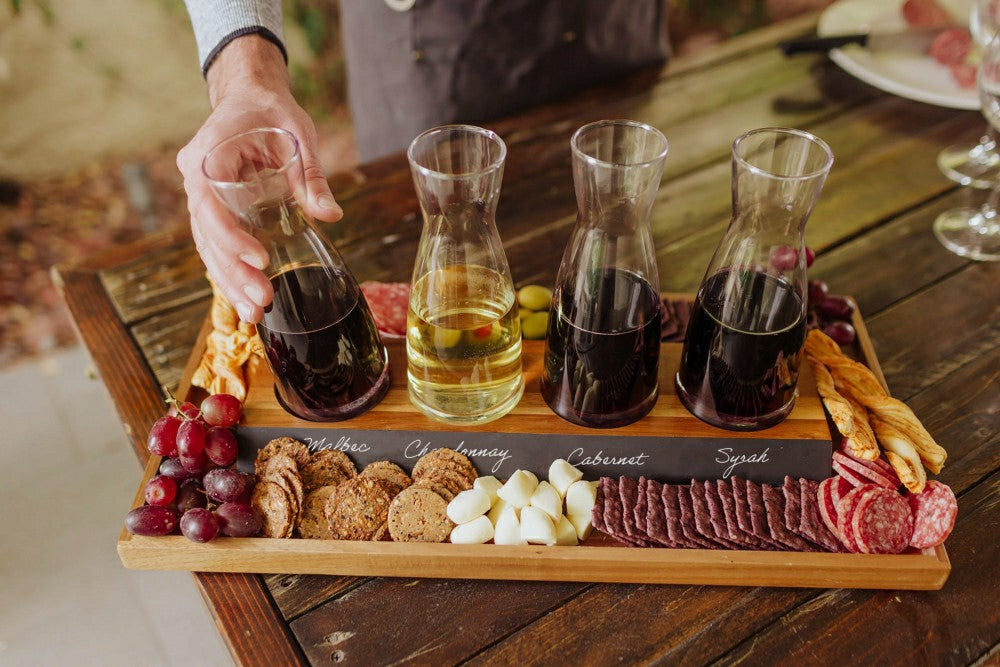 Cava Wine Tasting Kit with 4 Glass Carafes | Plow & Hearth