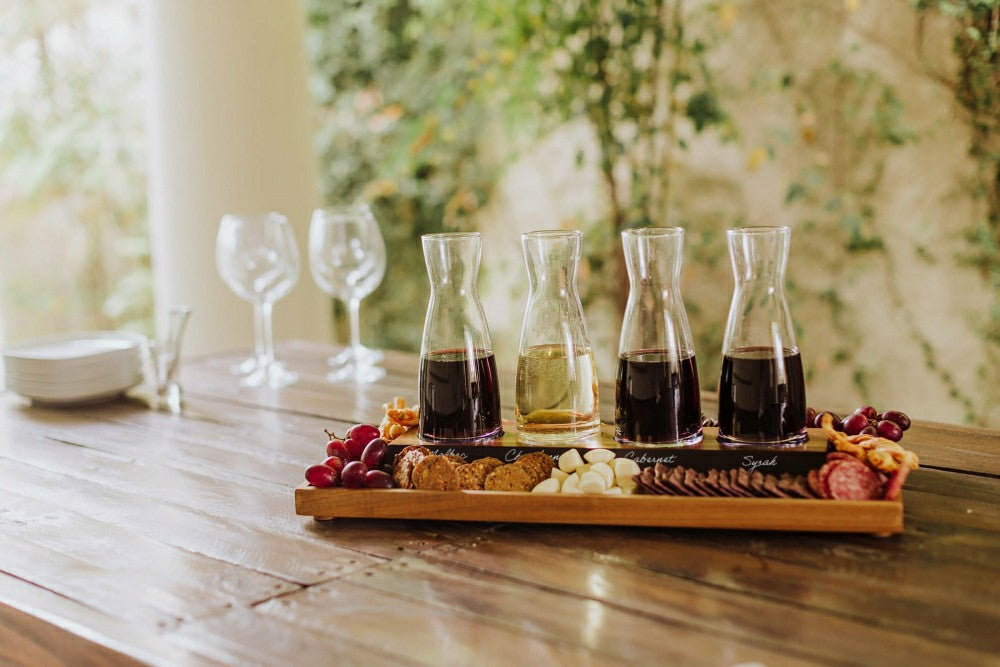 Cava Wine Tasting Kit with 4 Glass Carafes | Plow & Hearth