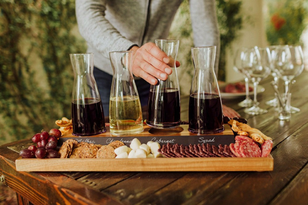 Cava Wine Tasting Kit with 4 Glass Carafes | Plow & Hearth