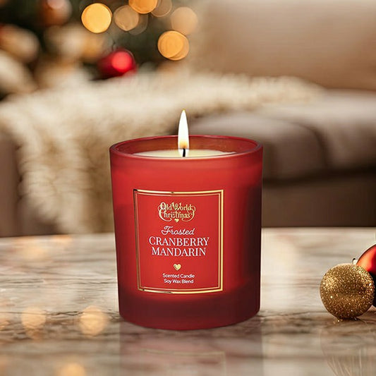 Frosted Cranberry Mandarin Candle | Plow & Hearth
