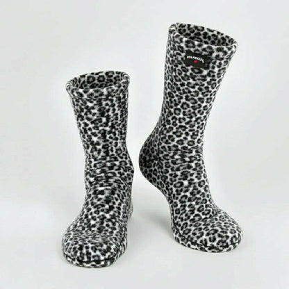 Polar Feet Fleece Socks - Snow Leopard | Plow & Hearth