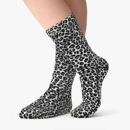 Polar Feet Fleece Socks - Snow Leopard | Plow & Hearth
