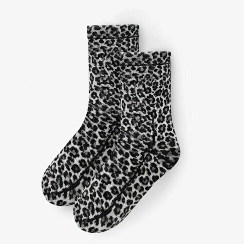 Polar Feet Fleece Socks - Snow Leopard | Plow & Hearth