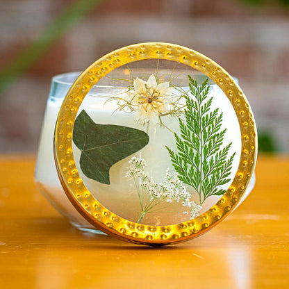 Forest Large Pressed Floral Candle | Plow & Hearth