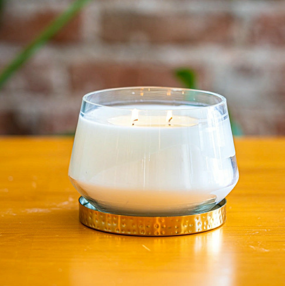 Forest Large Pressed Floral Candle | Plow & Hearth