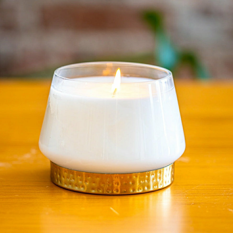 Forest Medium Pressed Floral Candle | Plow & Hearth