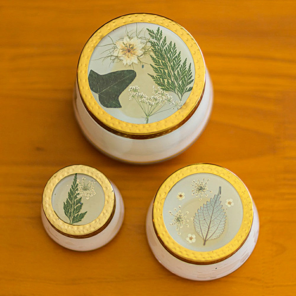 Forest Medium Pressed Floral Candle | Plow & Hearth