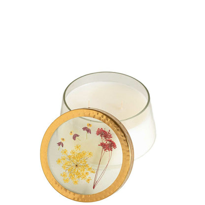Spicy Apple Large Pressed Floral Candle | Plow & Hearth