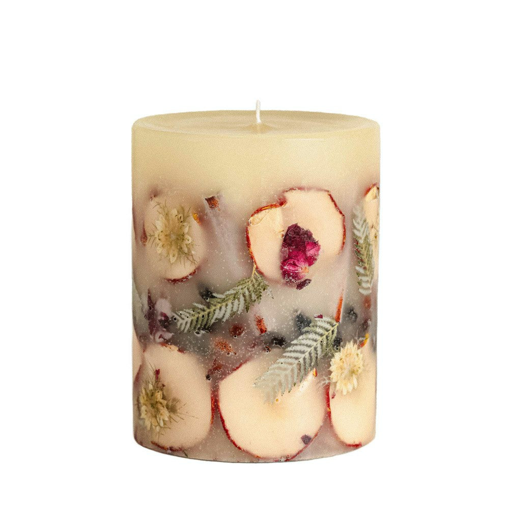 Spicy Apple Medium Round Botanical Candle | Plow & Hearth