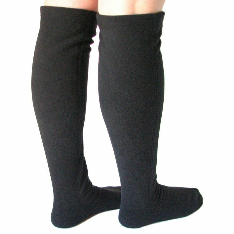 Over-the-Knee Fleece Socks - Black | Plow & Hearth