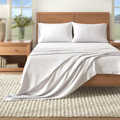 4-Piece Cotton Solid Flannel Sheet - Nordic Collection | Plow & Hearth