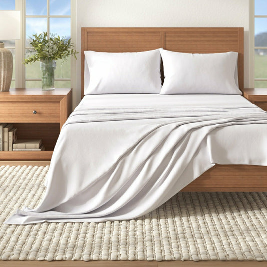 4-Piece Cotton Solid Flannel Sheet - Nordic Collection | Plow & Hearth