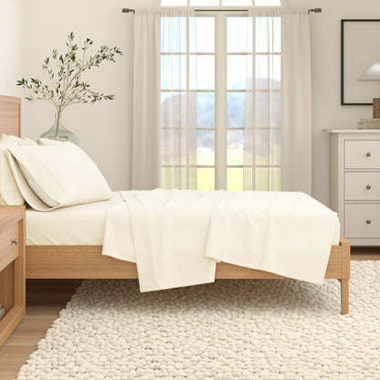 4-Piece Cotton Solid Flannel Sheet - Nordic Collection | Plow & Hearth