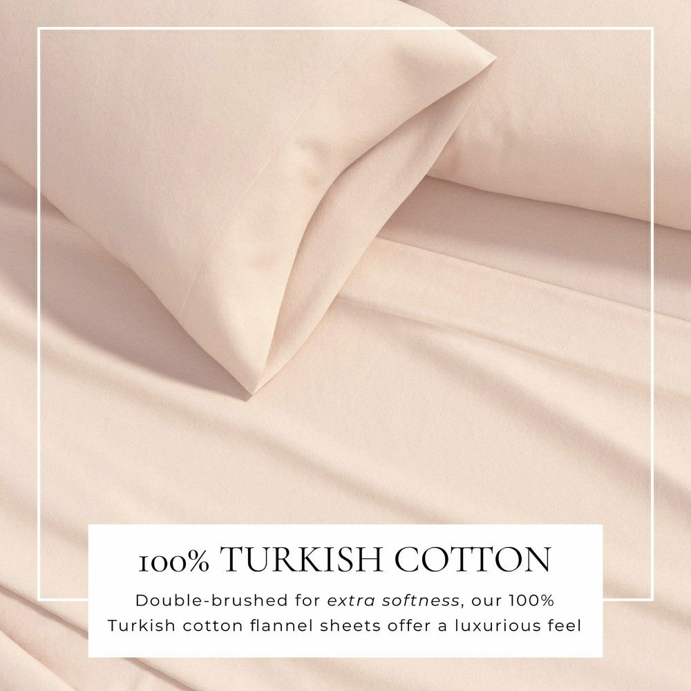 4-Piece Cotton Solid Flannel Sheet - Nordic Collection | Plow & Hearth