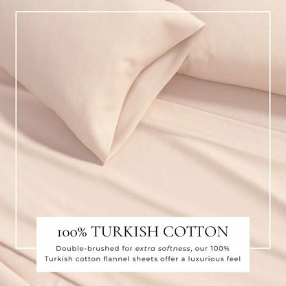4-Piece Cotton Solid Flannel Sheet - Nordic Collection | Plow & Hearth