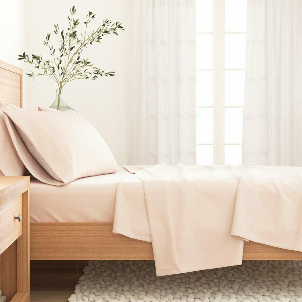 4-Piece Cotton Solid Flannel Sheet - Nordic Collection | Plow & Hearth