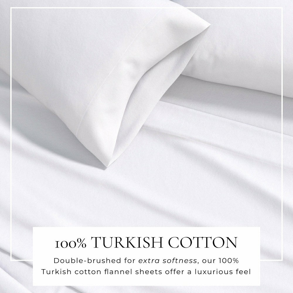 4-Piece Cotton Solid Flannel Sheet - Nordic Collection | Plow & Hearth
