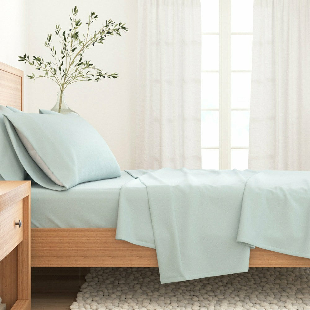 4-Piece Cotton Solid Flannel Sheet - Nordic Collection | Plow & Hearth