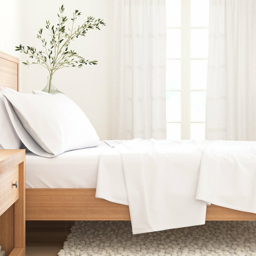 4-Piece Cotton Solid Flannel Sheet - Nordic Collection | Plow & Hearth