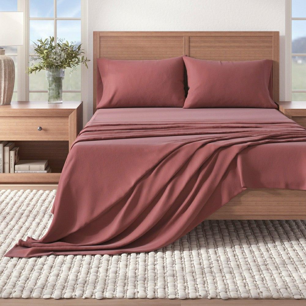 4-Piece Cotton Solid Flannel Sheet - Nordic Collection | Plow & Hearth