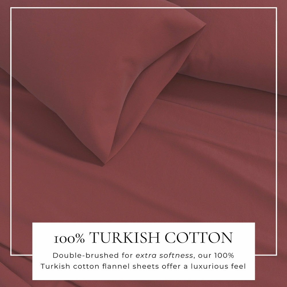 4-Piece Cotton Solid Flannel Sheet - Nordic Collection | Plow & Hearth