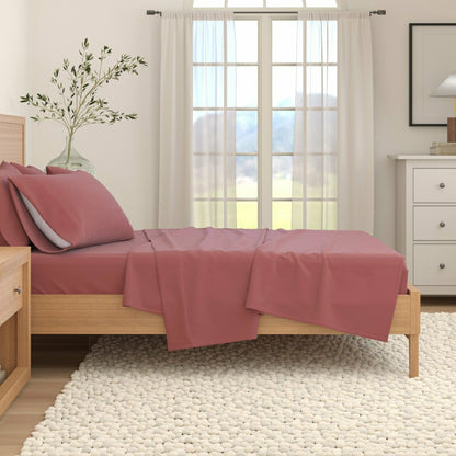 4-Piece Cotton Solid Flannel Sheet - Nordic Collection | Plow & Hearth