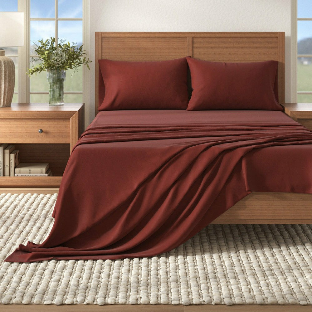 4-Piece Cotton Solid Flannel Sheet - Nordic Collection | Plow & Hearth