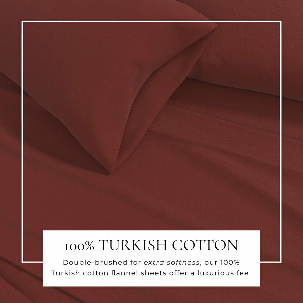 4-Piece Cotton Solid Flannel Sheet - Nordic Collection | Plow & Hearth