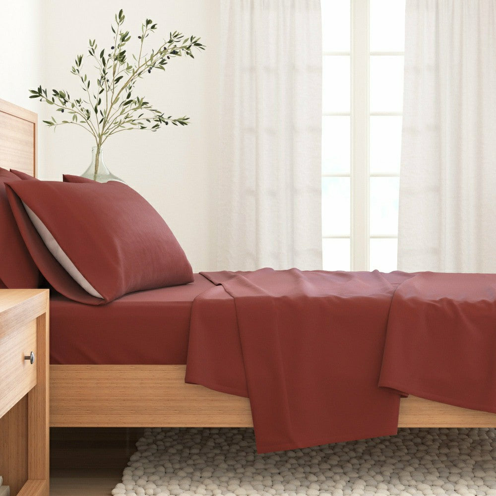 4-Piece Cotton Solid Flannel Sheet - Nordic Collection | Plow & Hearth