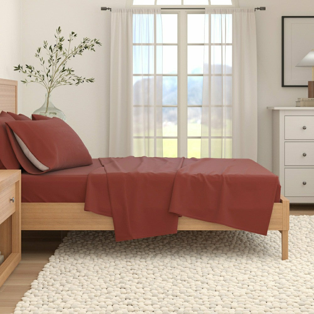 4-Piece Cotton Solid Flannel Sheet - Nordic Collection | Plow & Hearth
