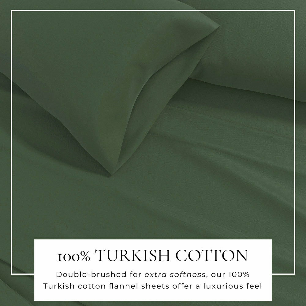 4-Piece Cotton Solid Flannel Sheet - Nordic Collection | Plow & Hearth