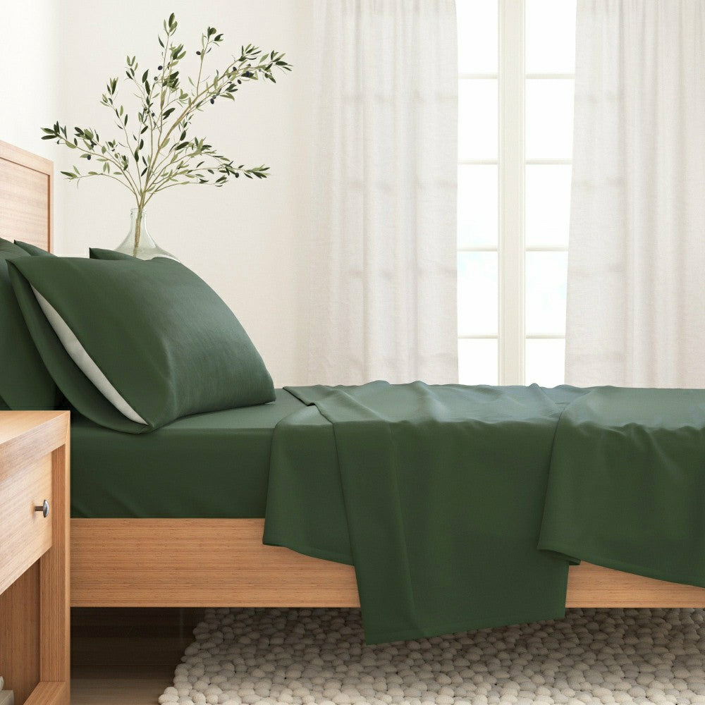 4-Piece Cotton Solid Flannel Sheet - Nordic Collection | Plow & Hearth